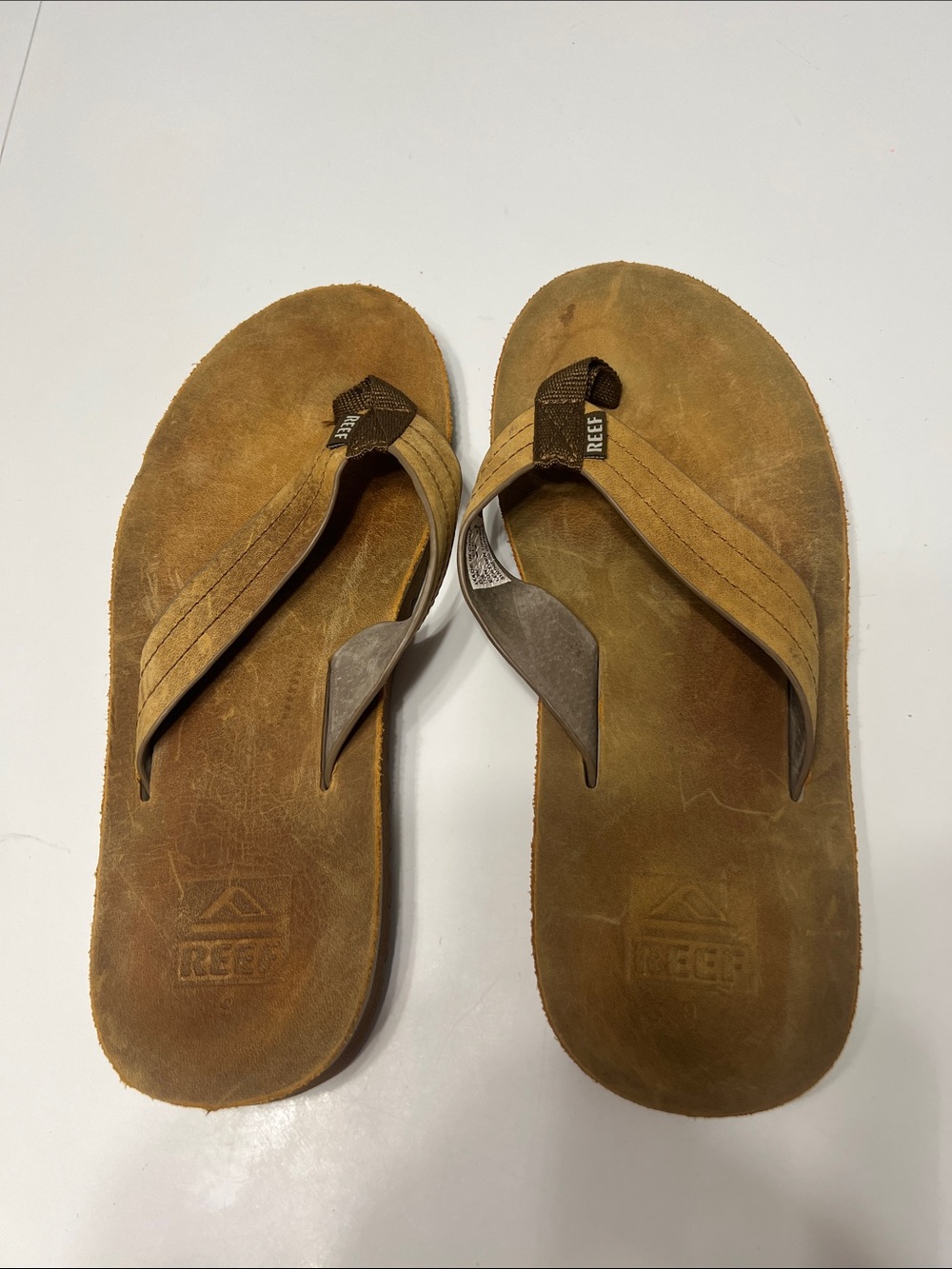 Reef Men’s Brown and Tan Suede Flip-Flops